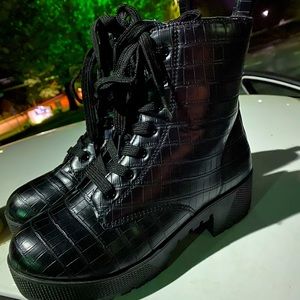 Combat boots worn one time